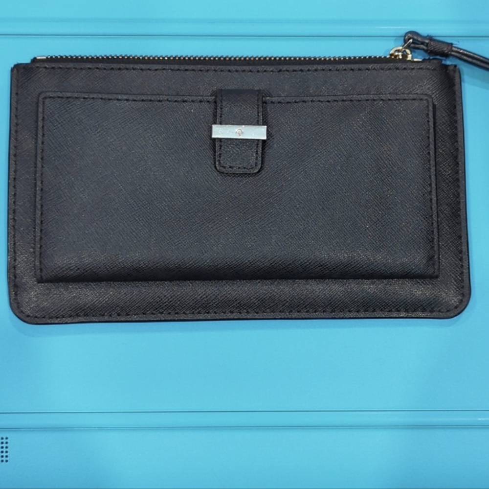 Kate Spade Wristlet wallet Black snap card holder 7”x4”